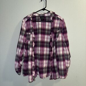 Lane Bryant Plaid Womens Top